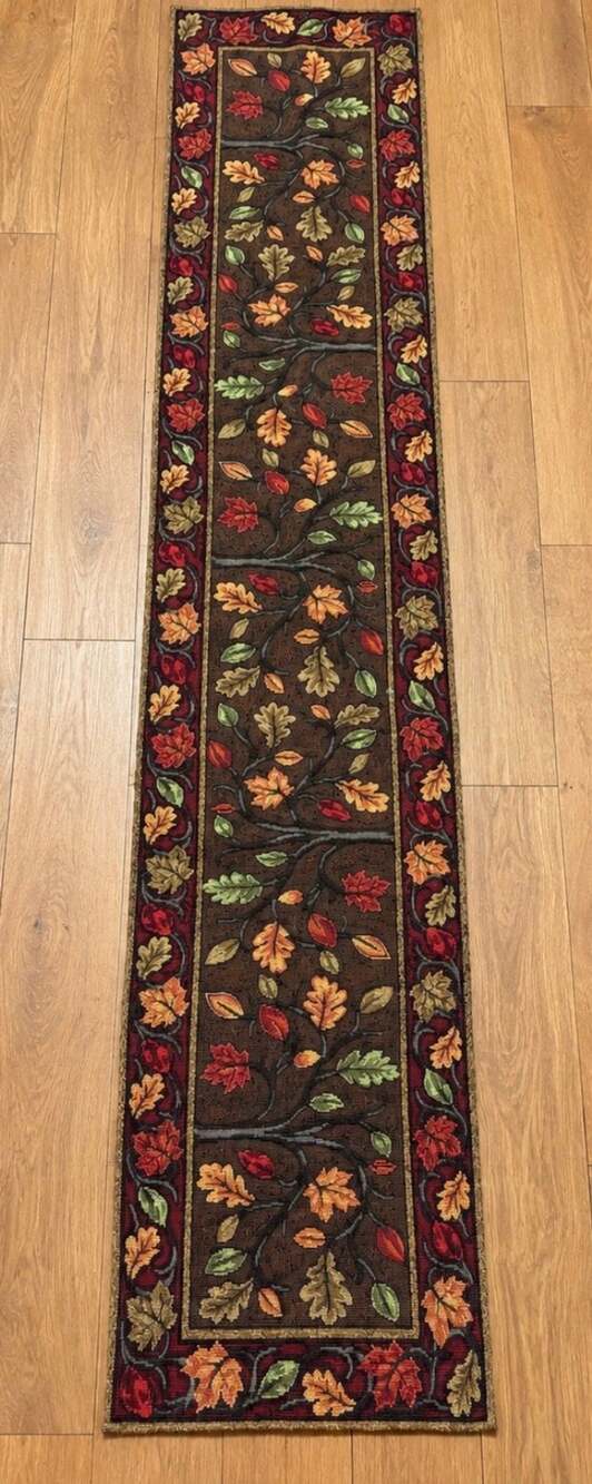 CVS Pharmacy Autumn Fall Leaves Table Runner Tapestry 51% Cotton
